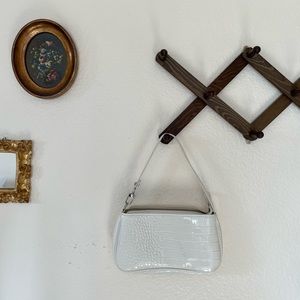 white croc mini shoulder bag
